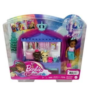 Barbie DreamTopia Princess Chelsea Puppy Bunny Pets Storytime Bed Playset NEW